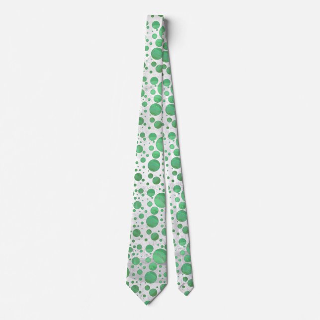 Emerald Cream Polka Dot Neck Tie (Front)