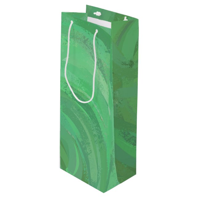 Emerald Cream Wine Gift Bag (Front Angled)