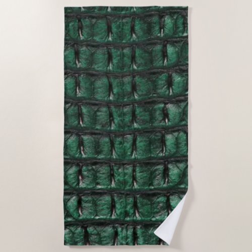 Emerald Crocodile Leather Luxury Exotic Skin Beach Towel