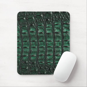 Emerald Crocodile Leather Luxury Exotic Skin Mouse Pad
