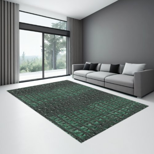 Emerald Crocodile Leather Luxury Exotic Skin Rug