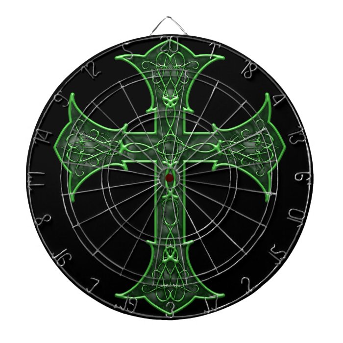 Emerald Cross Dartboard With Darts