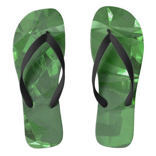 Emerald Crystal Flip Flops