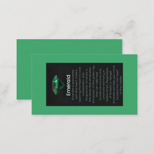 Emerald Crystal Meaning Jewelry Display Gemstone Business Card