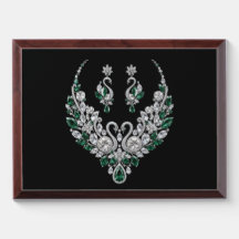 Emerald Crystal Swans | Luxury Jewelry