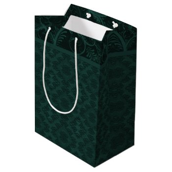 Emerald Damask Medium Gift Bag by capturedbyKC at Zazzle