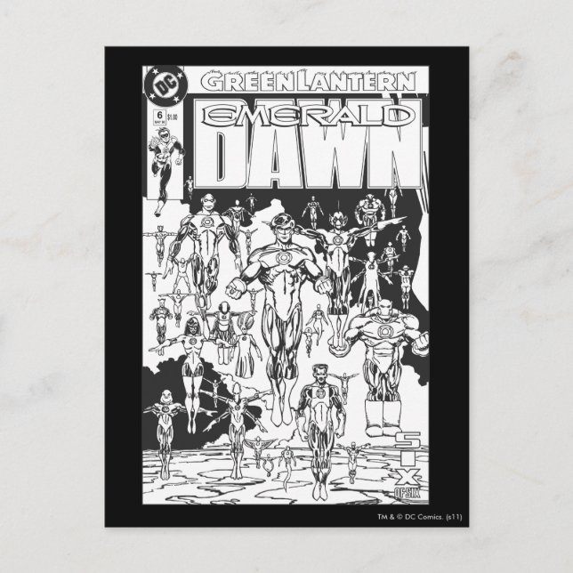 Emerald Dawn Cover, Black and White Postcard (Front)