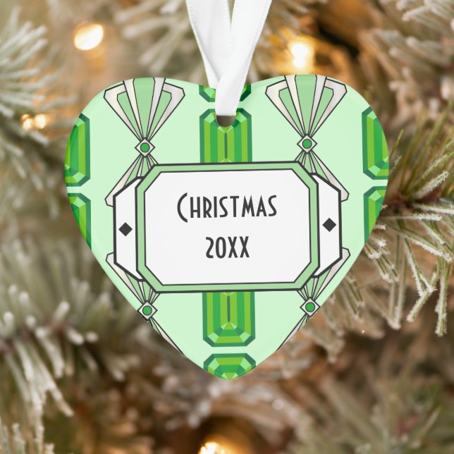 Emerald Deco Stripe Ornament (Tree)