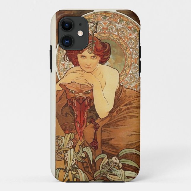 Emerald design by Alphonse Mucha Phone Case (Back)