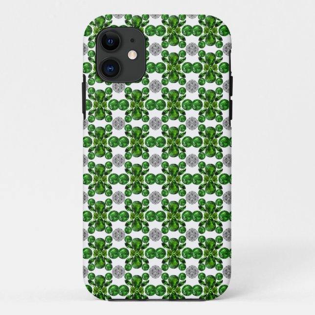 Emerald Diamond Gemstone Art Green Case-Mate iPhone Case (Back)