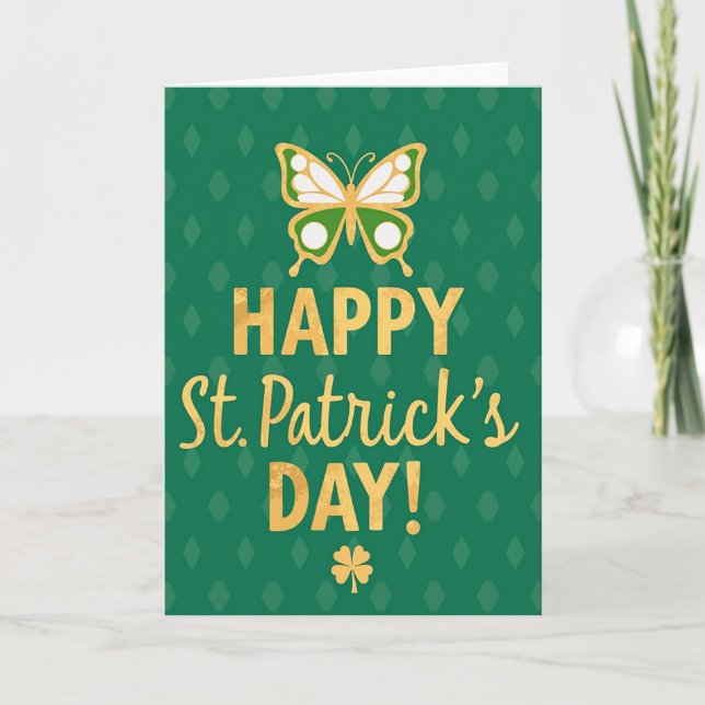 Emerald Diamond St Patricks Card (Front)