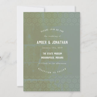 Emerald Distressed Elegance Wedding Invitation
