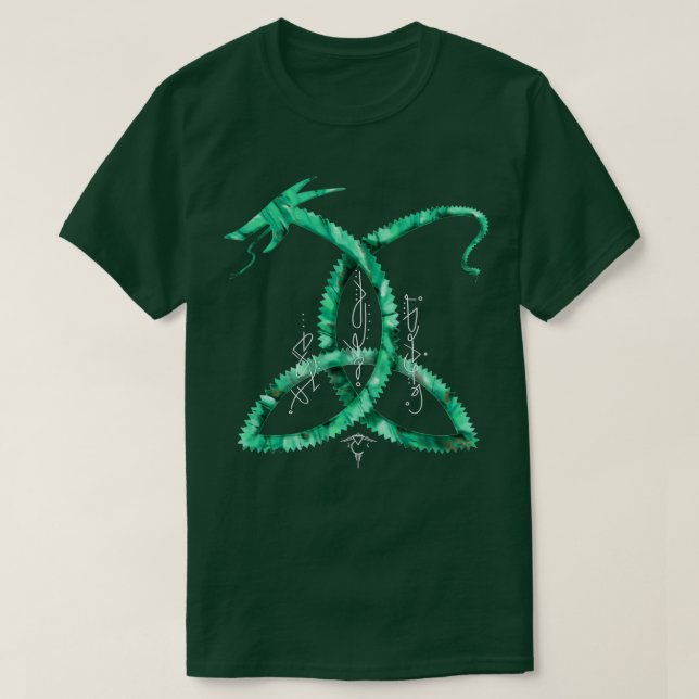 Emerald Dragon Codes white script T-Shirt (Design Front)