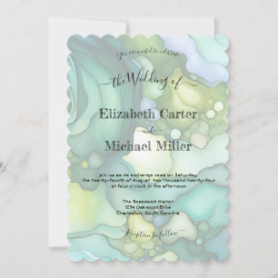 Emerald Dream: Modern Wedding Elegance Minimalism Invitation
