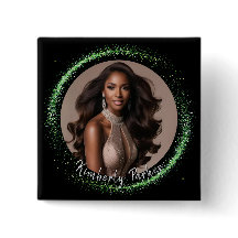 Emerald Dust Pageant Button