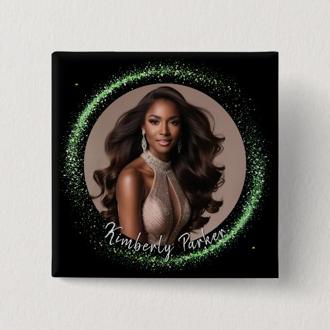 Emerald Dust Pageant Button (Front)