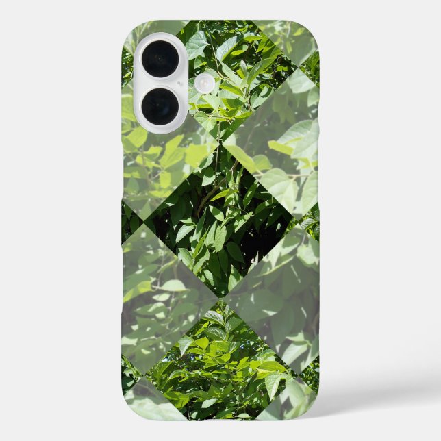 Emerald Elegance: Green Leaves in Diamond Cut, Case-Mate iPhone Case (Back)