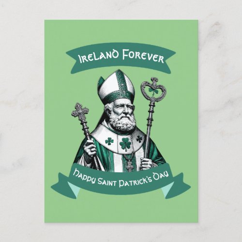 Emerald Elegance St Patricks Day Bishop  Postcard