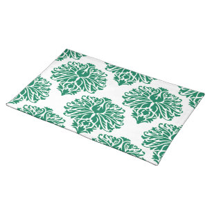 Emerald Elegant Damask Placemat