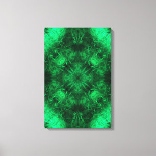 Emerald Energy Mandala Fractal Art Canvas Print