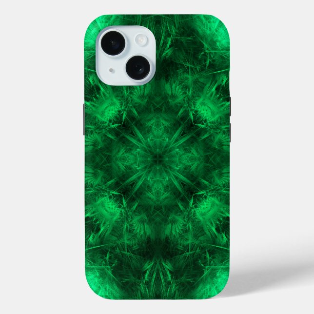Emerald Energy Mandala Fractal Art Case-Mate iPhone Case (Back)