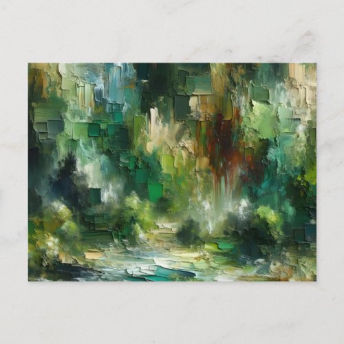 Emerald Essence Abstract Symphony Postcard