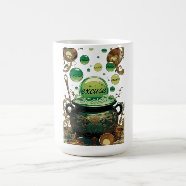 Emerald Excuses Cauldron Graphic Tee Coffee Mug (Center)