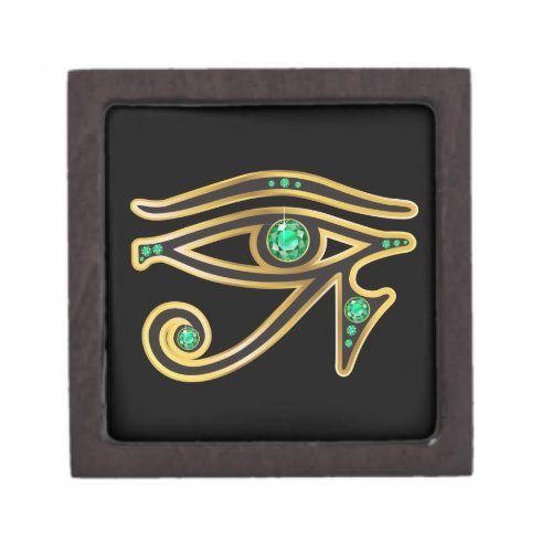 Emerald Eye of Ra in Gold Gift Box