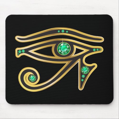 Emerald Eye of Ra in Gold Mouse Pad