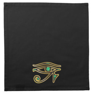 Emerald Eye of Ra in Gold Napkins