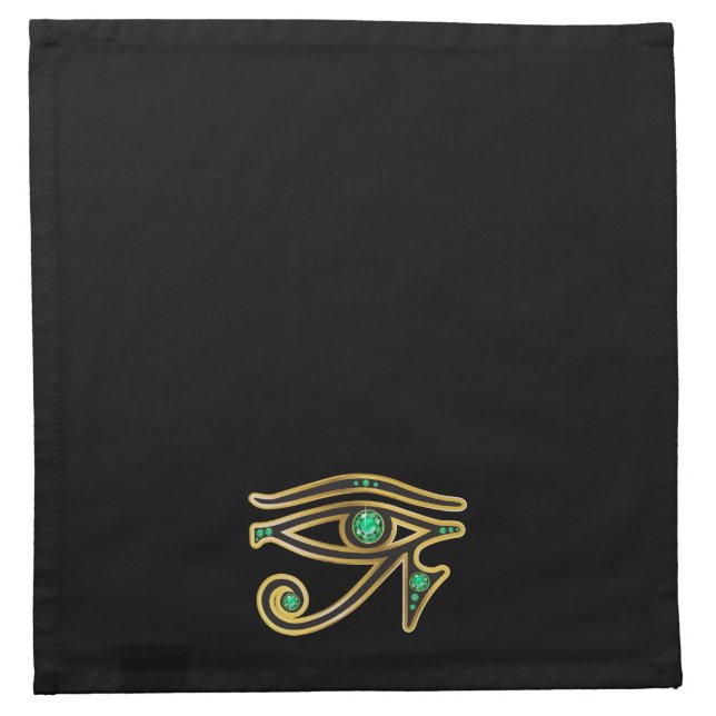 Emerald Eye of Ra in Gold Napkins (Front)