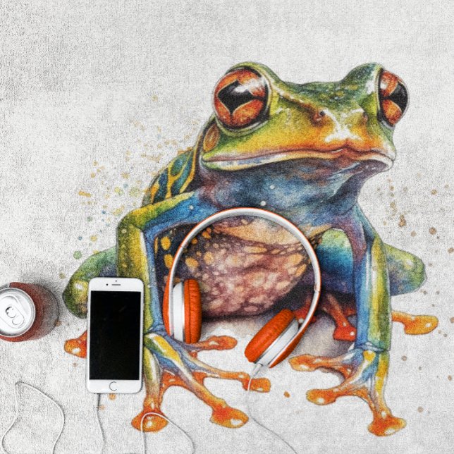 Emerald Eye Rainforest Frog Bath Towel (Creator Uploaded)