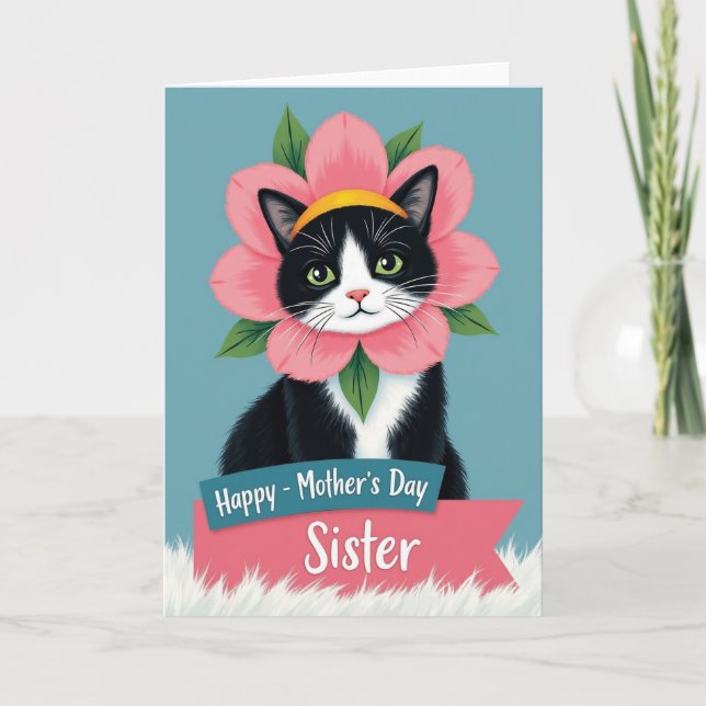 Emerald Eyed Cat Mothers Card (Front)