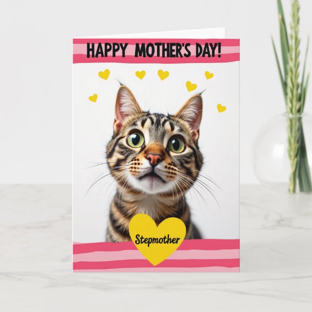 Emerald Eyed Cat Mothers Day Card (Front)