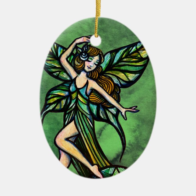 Emerald Fairy                                      Ceramic Ornament (Front)