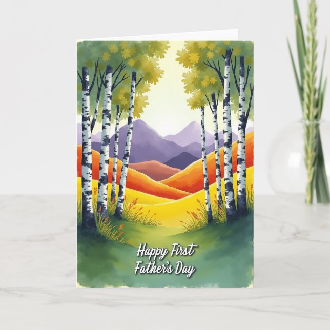 Emerald Fathers Day Trees Card (Front)