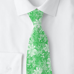Emerald Floral Batik Neck Tie