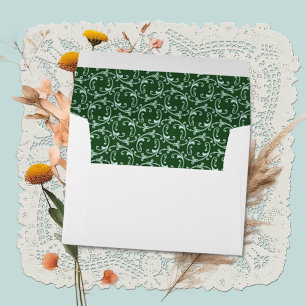 Emerald Florentine Pattern A7 Invitation Envelope