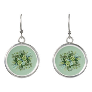 Emerald Flower Wedding Earrings