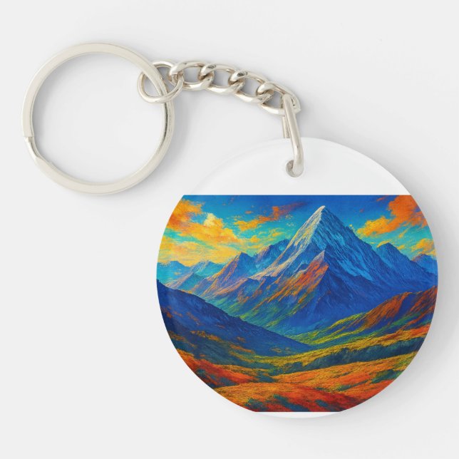 Emerald Forest Watercolor  Keychain (Front)