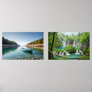 Emerald Forest Waterfalls and Wall Art Sets