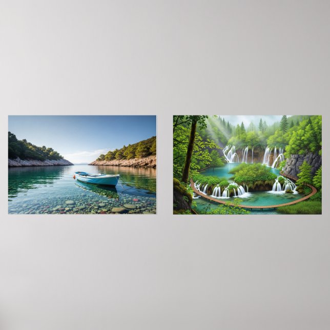 Emerald Forest Waterfalls and  Wall Art Sets (Front)