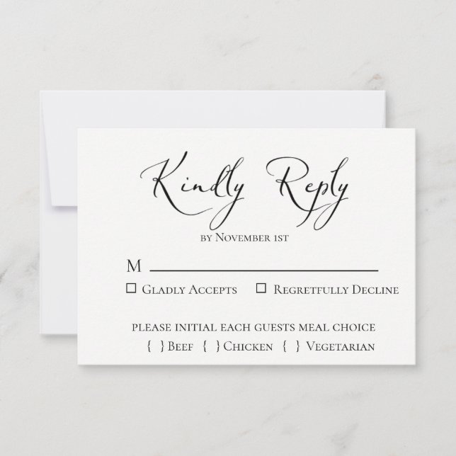 Emerald Forest Wedding RSVP Card (Front)