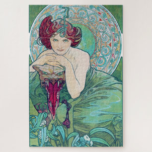 Emerald (Four Jewels), Alphonse Mucha Jigsaw Puzzle