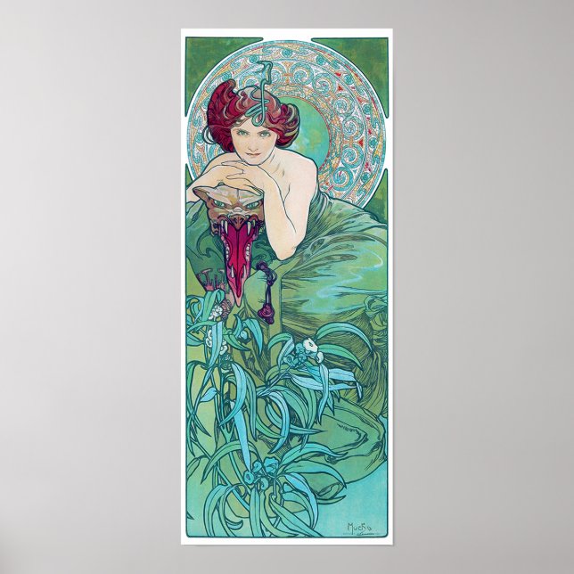 Emerald (Four Jewels), Alphonse Mucha Poster (Front)