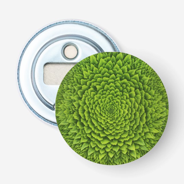 Emerald Fractal Bloom Bottle Opener (Front)