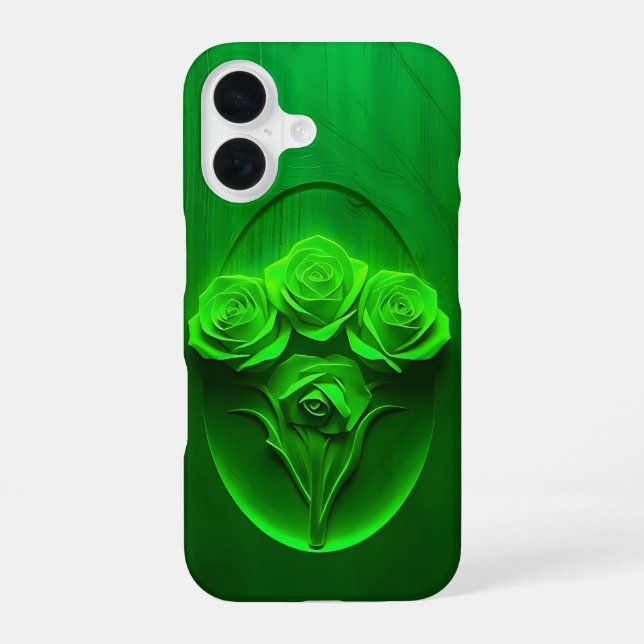 Emerald Framed Roses Art iPhone Case (Back)