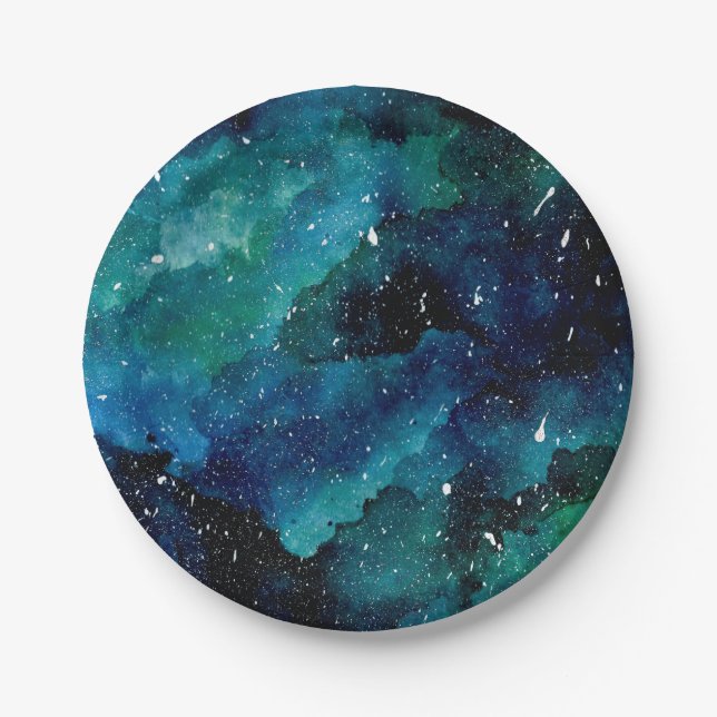 Emerald Galaxy Paper Plates (Front)