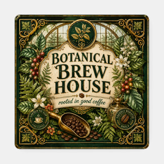 Emerald Garden Roastery Botanical Set of 4 Coffee Coaster Set