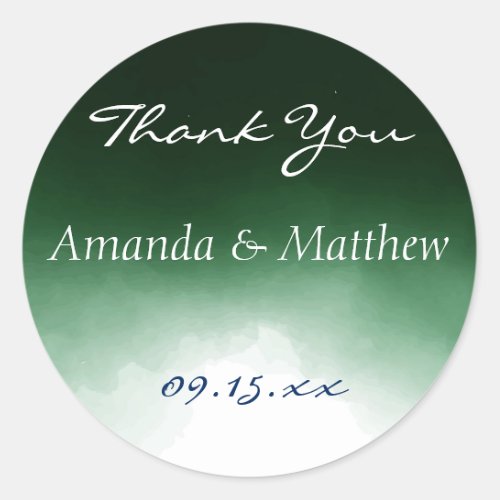 Emerald Garden  Watercolor Wedding Sticker